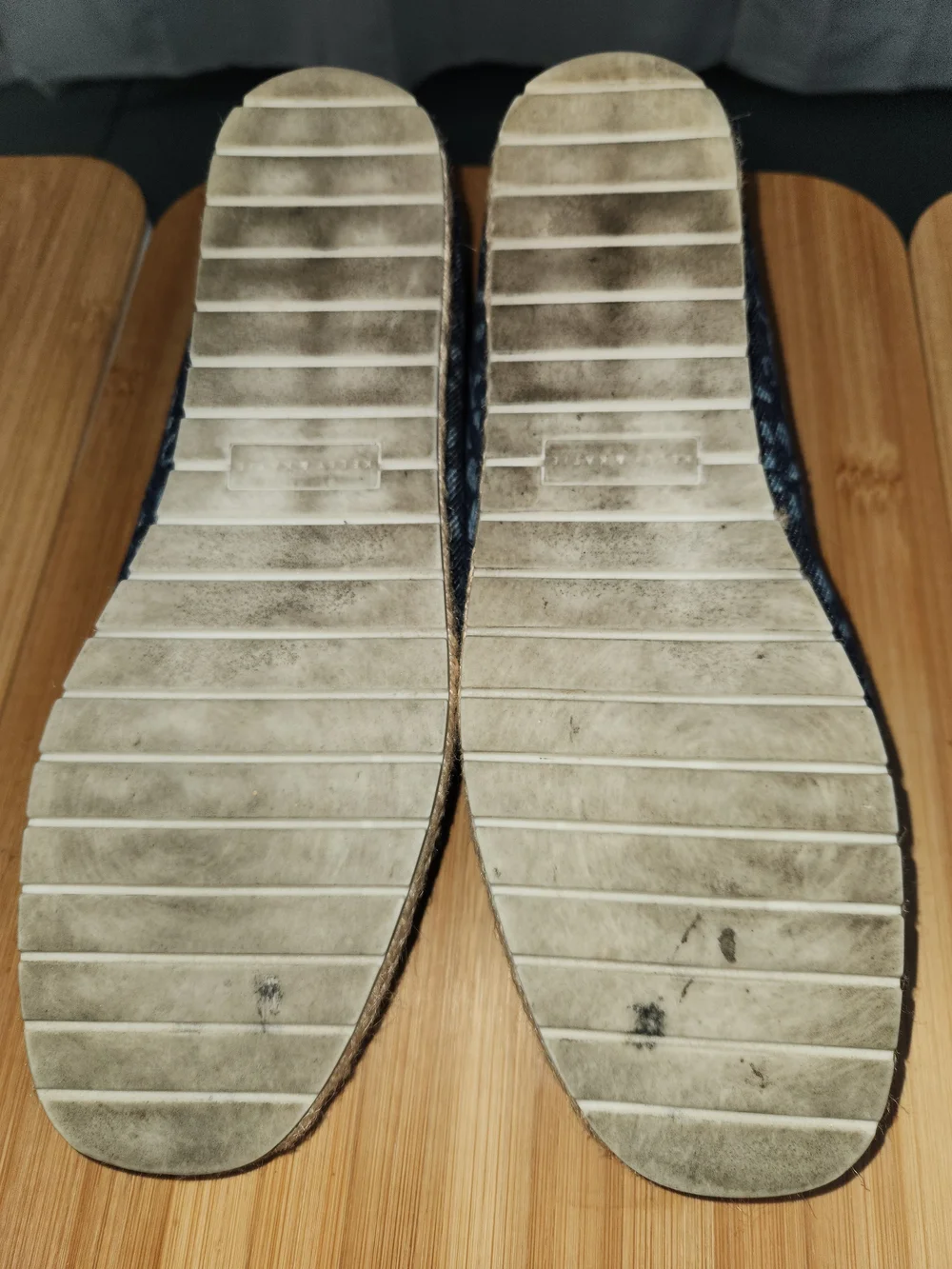 Kelly & Katie Navy and Light Blue Patterned Espadrille Flats - Size 9